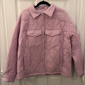 CLOTH by Design Light Pink Quilted Button-Front Jacket